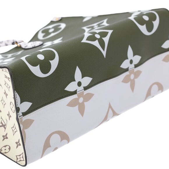 Louis Vuitton Giant Monogram Onthego GM Tote Green Khaki Beige - Picture 6 of 7